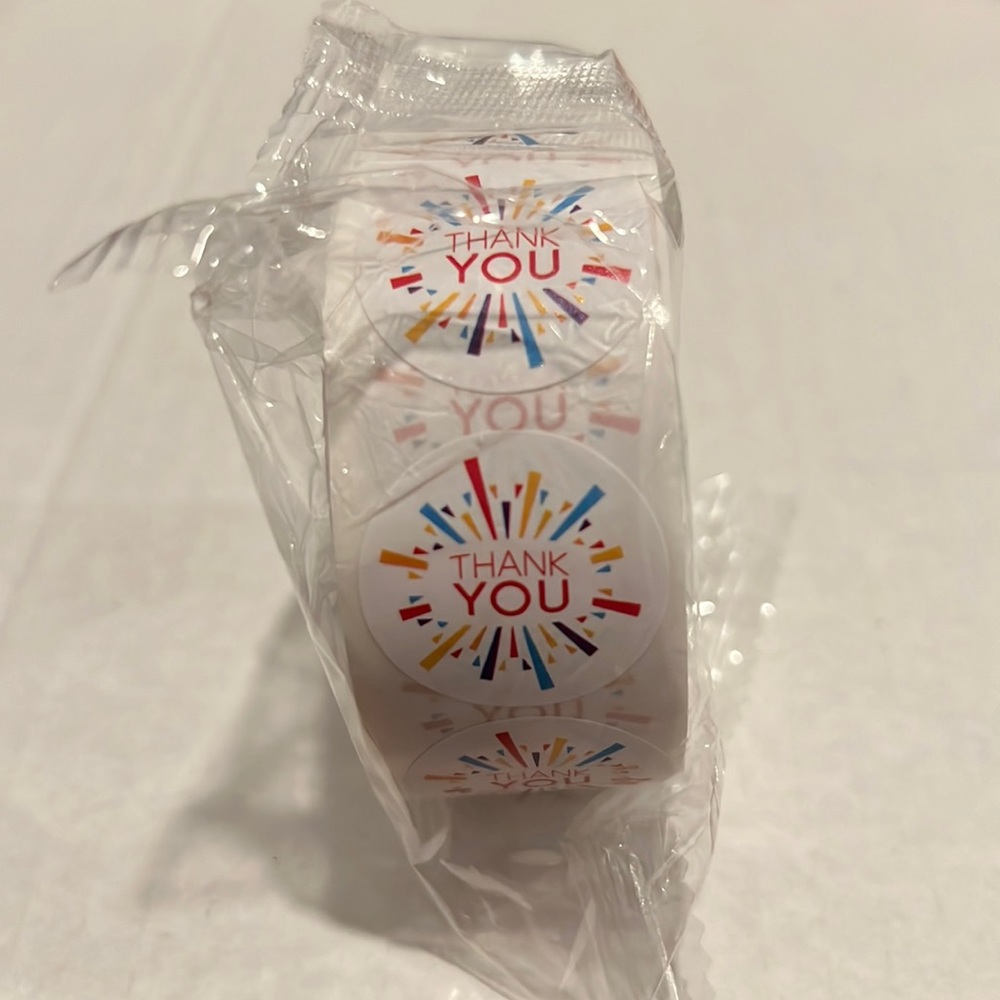 500 Thank you round stickers 1 inch